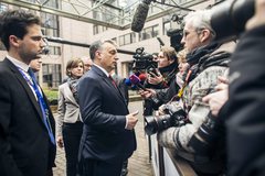 Orbán Viktor a brüsszeli EU-török csúcson. MTI Fotó: Miniszterelnöki Sajtóiroda/Szecsődi Balázs
