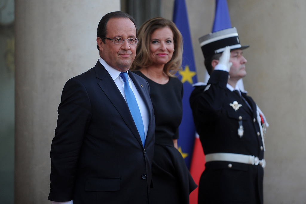 Francois Hollande és Valerie Trierweiler. Az elnöknek már a 2011-es kampányban viszonya volt Julie Gayet francia színésznővel. Fotó: Antoine Antoniol/Getty Images