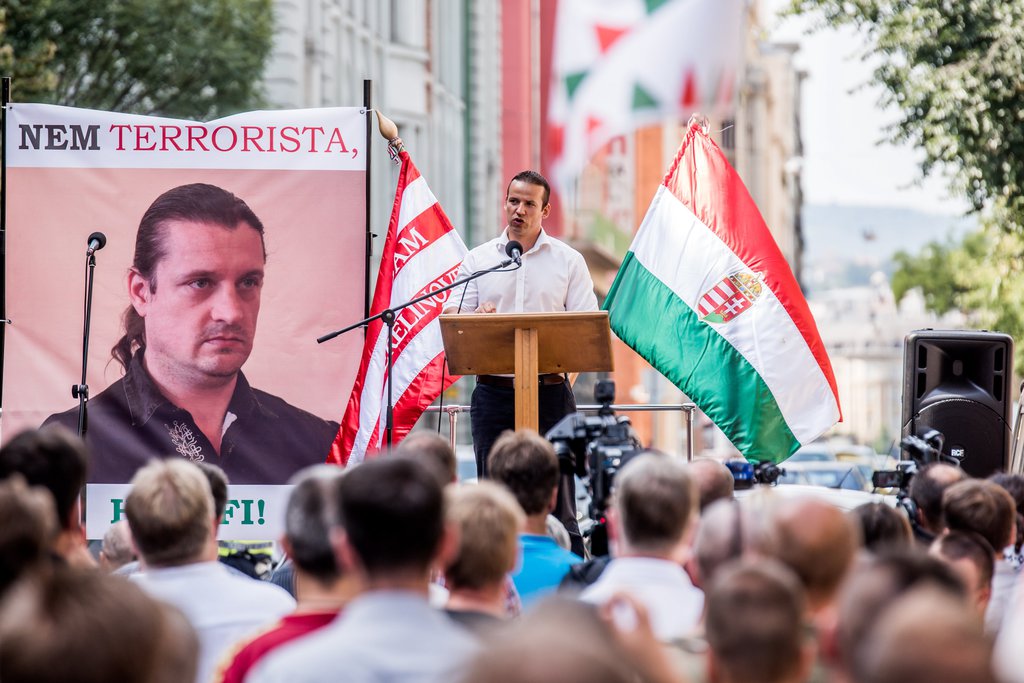 Toroczkai László, a Jobbik alelnöke beszédet mond MTI Fotó: Balogh Zoltán